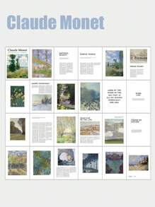 1Pc World Famous Paintings Magazine, Van Gogh Magazine,Ins Style English Magazine Books, Food, Cosmetics Photo Props, Live Background Props, Decorative Background, Decorative Magazines Gifts Birthday Graduation
