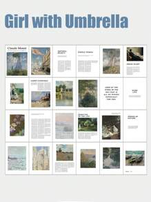 1Pc World Famous Paintings Magazine, Van Gogh Magazine,Ins Style English Magazine Books, Food, Cosmetics Photo Props, Live Background Props, Decorative Background, Decorative Magazines Gifts Birthday Graduation