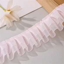 5m Double-Layered Chiffon With 4cm Ruched Lace Edge, DIY Clothing & Home Textile Decorative Trim - Multicolor - View 21