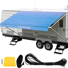 RV Awning 16' Camper Awning Fabric, Trailer Awning Canopy Patio Camping Car Awning, Durable 15oz Vinyl Roller Tube For RV, Van, SUV, Patio Awning Replacement Ocean Blue Fade - Blue16' - View 1