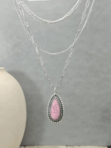 1pc Vintage Style Turquoise Inlay Necklace Chain For Women