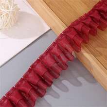 5m Double-Layered Chiffon With 4cm Ruched Lace Edge, DIY Clothing & Home Textile Decorative Trim - Multicolor - View 14