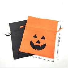 5 piezas Bolsas de regalo de dibujos animados con diseño de calabaza de Halloween para snacks, dulces, galletas, bolsas de embalaje de regalos, adorables bolsitas pequeñas - Multicolor - Ver 2