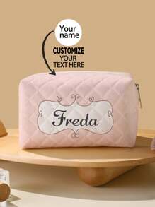 新款化妆包，定制照片化妆包，可根据您的独特设计进行定制，轻巧的拉链化妆包也非常适合零钱包、铅笔盒，非常适合购物、约会、度假、旅行、节日、派对或作为礼物，八角形水钻化妆包商店返校