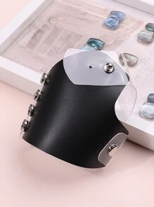 klimonla 1 件化妆调色板，手调色板专业化妆师手套 PU 皮革手套功能性化妆美容美甲工具，可更快混合液体眼影 - 彩色 - 查看 10