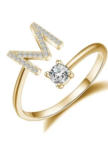 Anillos con letras ajustables para mujeres y adolescentes, anillo abierto minimalista con inicial para mujeres y hombres, anillo de letra en inglés personalizado 26, anillo de dedo delicado de acero inoxidable, regalo de pareja y amigo, accesorios de joyería de moda