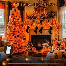 KBO JMEXSUSS 600 LED Orange Lights For Halloween Decor, Orange String Lights Outdoor Waterproof, Plug In Halloween String Christmas Light For Indoor Room Party Tree Yard Fall Decorations - Orange - View 3