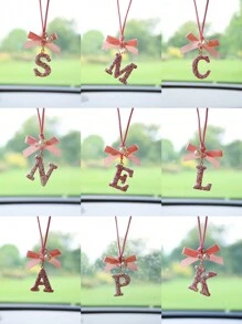 1 件蝴蝶结粉彩陶瓷字母汽车挂饰 - 均碼 - 查看 10