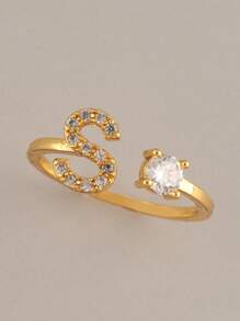 Anillos con letras ajustables para mujeres y adolescentes, anillo abierto minimalista con inicial para mujeres y hombres, anillo de letra en inglés personalizado 26, anillo de dedo delicado de acero inoxidable, regalo de pareja y amigo, accesorios de joyería de moda