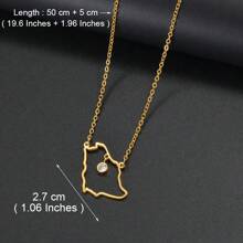 1入組沙地阿拉伯帶綠寶石金色吊墜項鍊，沙烏地阿拉伯珠寶女士女孩