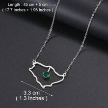 1入組沙地阿拉伯帶綠寶石金色吊墜項鍊，沙烏地阿拉伯珠寶女士女孩