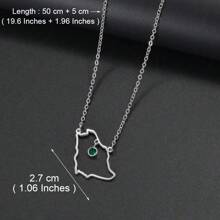 1入組沙地阿拉伯帶綠寶石金色吊墜項鍊，沙烏地阿拉伯珠寶女士女孩