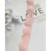 2 yardas x 3 cm de ancho Encaje bordado con mariposas de doble cara, artesanía, costura DIY decoración para ropa, cortinas - Multicolor - Ver 8