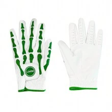 LOHOM 男士高尔夫手套，指关节图案手套，防滑透气，持久稳定抓握，超柔软，高尔夫礼物。1 件左手 - 綠色 - 查看 3