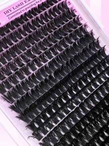 320 PIEZAS Racimos de pestañas individuales 80D Rizado D 9-16mm Kit de extensión de pestañas postizas Súper gruesas, de volumen dramático, esponjosas, ultraligeras y súper suaves, reutilizables para uso personal en el hogar o en movimiento para la vida diaria, boda, citas, fiestas, festivales de música y Halloween