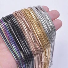 10 szt. 45cm proste zapięcie homara ze stali nierdzewnej kwadratowy łańcuszek wężowy naszyjnik, nadaje się do biżuterii DIY