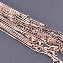 10 szt. 45cm proste zapięcie homara ze stali nierdzewnej kwadratowy łańcuszek wężowy naszyjnik, nadaje się do biżuterii DIY