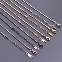 10 szt. 45cm proste zapięcie homara ze stali nierdzewnej kwadratowy łańcuszek wężowy naszyjnik, nadaje się do biżuterii DIY