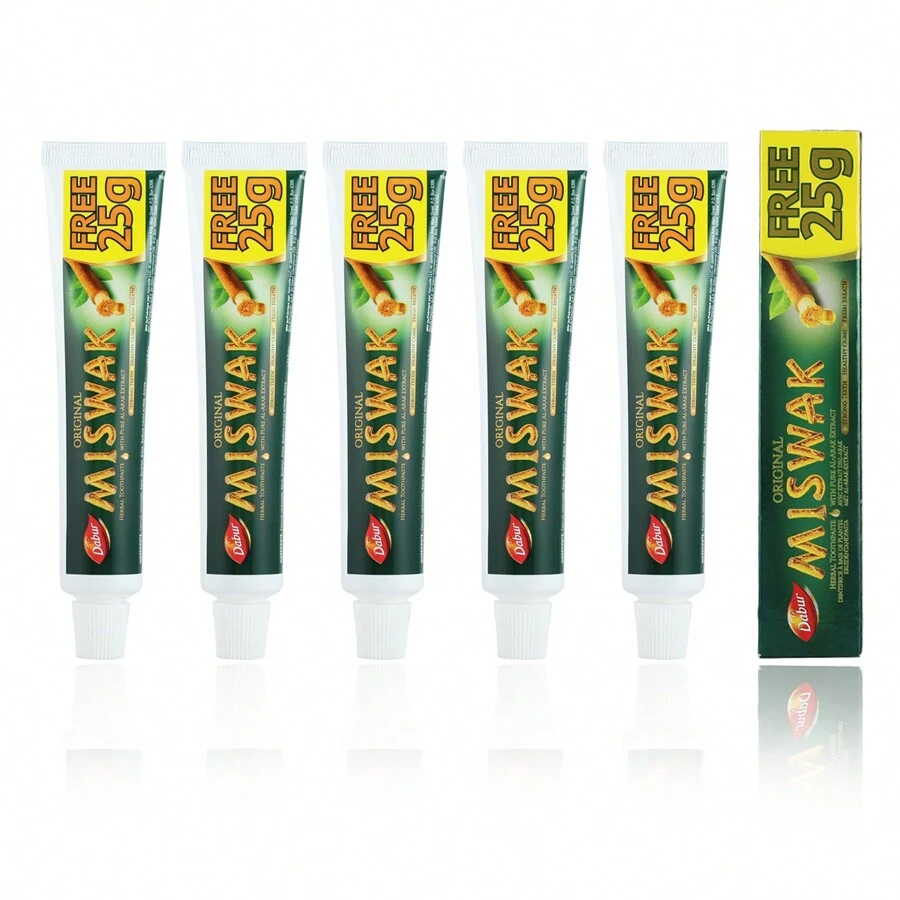 Fragrance World Pack Of 6 Dabur Miswak Toothpaste 75g – The Art Of Natural Oral Care - White - View 1