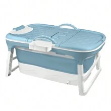 VA-Cerulean Foldable Bathtub 118 X 60 X 53 Cm / 128 X 60 X 53 Cm / 148 X 60 X 53 Cm Folding Bathtub Adults With Removable Cover, Soap Basket And Massage Rollers For Small Bathroom And SPA - 118*60*53cm - View 3