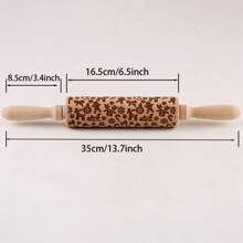 1pc Wooden Christmas Embossed Rolling Pin, Christmas Deer, Snowflakes, Snowman, Xmas Bells, Canes, Ice Boots Pattern Xmas Cookie Mold For Baking Tools Christmas Decorations Christmas Decor Christmas Gifts Christmas Party Supplies