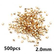 500個 1.5 2.0mm 直徑管狀壓接端珠子 止珠 隔珠 DIY項鍊珠寶製作配件用品 - Tube crimp beads - 查看 9