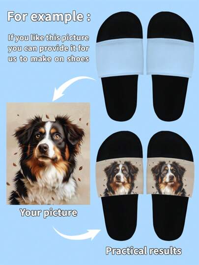 Custom Pattern 3D Printed Women's Anti-Slip Lightweight Slipper Sole, Suitable For Indoor & Outdoor/Garden Wear Ornamental, Dawg Stylish, Fashion, Hipster, Contracted, Casual, Cute Cuties, Minimal Chic, Cozy Custom, Unique, Personalized Ideal Gifts For Him, Ideal Gifts For Her Family, Friends