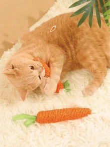 Pet Cat Carrot Shaped Chew Rope Interactive Toy