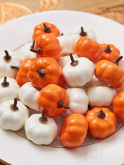 4/12/24pcs Mini Pumpkin Party Decoration For Home Gardens,Wedding Autumn Harvest Decoration, Thanksgiving And Halloween Decorations