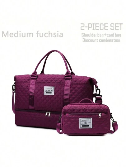 2 Stück Große Kapazität Reisetasche, Nass-Trocken-Trennung Fitnesstasche, Wochenend-Übernachtungstasche, Krankenhaustasche für Mütter, Reisetasche, Urlaubstasche, Wochenendtasche, Übernachtungstasche, mit Zugstange, mit Schuhfach, Bordtasche, Kosmetiktasche für Koffer, Fitnesstasche, Reisetasche, Handgepäcktasche, Collegetasche, Gepäcktasche, Wochenendtasche, Krankenhaustasche, Wintertasche für Schule, Schul-Zubehör, Schulsachen