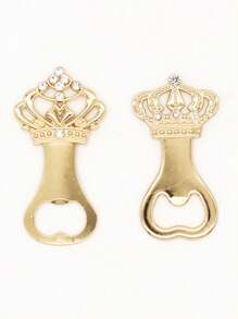 100件/2件皇冠开瓶器礼品，皇冠开罐器，皇家饮料开瓶器，坚固优雅的厨房配件，精致的派对装饰，婚礼