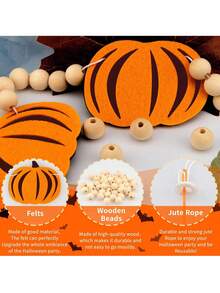 1 vòng hoa bí ngô Halloween, vòng hoa bí ngô nỉ vòng hoa hạt gỗ trang trí lễ Tạ ơn Halloween cho gia đình, trang trí bí ngô mùa thu cho phòng ngủ tường lò sưởi ngôi nhà ma ám trong nhà ngoài trời, biểu ngữ bí ngô, vòng hoa mùa thu, vòng hoa Halloween, đồ trang trí Halloween trong nhà tiệc Halloween - Nhiều màu - Xem 5
