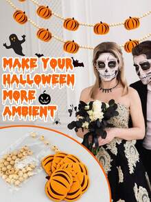 1 vòng hoa bí ngô Halloween, vòng hoa bí ngô nỉ vòng hoa hạt gỗ trang trí lễ Tạ ơn Halloween cho gia đình, trang trí bí ngô mùa thu cho phòng ngủ tường lò sưởi ngôi nhà ma ám trong nhà ngoài trời, biểu ngữ bí ngô, vòng hoa mùa thu, vòng hoa Halloween, đồ trang trí Halloween trong nhà tiệc Halloween - Nhiều màu - Xem 3
