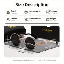 PolarAce Kính mát thời trang ProlarAce Unisex tròn kim loại ngoài trời toàn khung Phụ kiện bãi biển Kính râm - Màu xám bạc - Xem 2