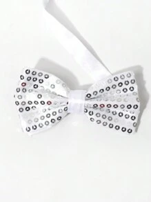 1 pezzo Papillon casual da uomo di colore solido nero/blu/rosso/giallo/argento glitterato a doppio strato, adatto per feste, banchetti, vacanze, regali, esibizioni sul palco, San Valentino