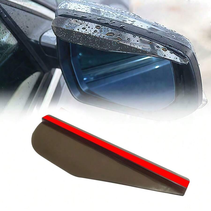 2pcs Car Rear View Wing Mirror Sun Visor Shield Rain Board Eyebrow Guard Black - Black - View 1