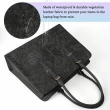 Túi đựng máy tính xách tay cho nữ, túi da công sở, túi đựng máy tính xách tay 15,6 inch, chống thấm nước, chuyên nghiệp, văn phòng, túi xách đeo vai - màu đen - Xem 6