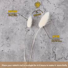 50 Pcs 17.7 Inches Lagurus Bunny Tails Pampas Grass Decor White Pink Artificial Rabbit Tails Dried Flowers Bouquet For Home Decor Boho Decor Table Decoration Room Bedroom Decor,Fall Decor,Autumn
