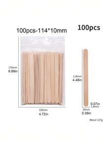 50pcs/100pcs 7 Kinds Of Disposable Wooden Stick Beauty Scraper Log Hair Removal Wax Coating And Shaving Eyebrow Trimming Stick, Daily Wax Coating And Shaving ,Hair Products And Accessories For Barber Salon Beauty Travel Essentials