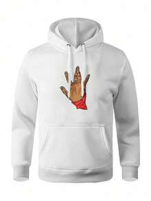 Moletom Coat Tu Pac Hand Kangaroo Blouse IZPJ1 - 白色 - 查看 1