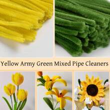 200pcs Mixed Color Pipe Cleaners, Pipe Cleaners Army Green, Mixed Pipe Cleaners Kit, Chenille Stems Crafting Pipe Cleaners, Craft Pipe Cleaners, Multi-Color Craft Pipe Cleaners Bulk For DIY Art And Craft Projects, Craft Supplies, Chenille Stems,DIY Art Creative Crafts, 12inch X 6mm