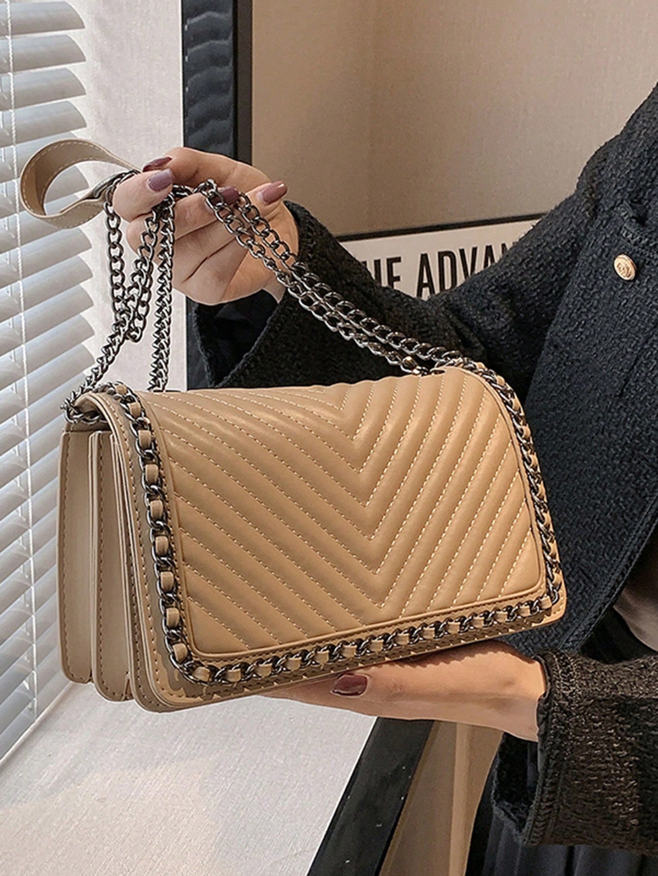 حقيبة كتف وحقيبة كروس جسم للنساء، حقيبة مربعة صغير...