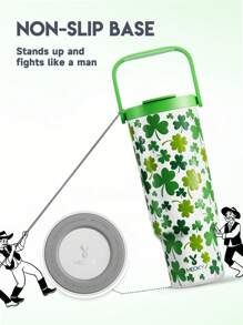 40 盎司手柄杯、真空隔热水瓶、保温杯、带手柄的玻璃杯、防漏盖和吸管、保温咖啡杯不锈钢旅行杯、真空瓶，保冷 34 小时或保温 10 小时，便携式保温瓶适用于户外露营、徒步旅行、驾驶和汽车旅行 - 綠色 - 查看 5