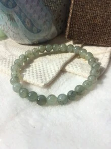 1 Stück Armband aus Jade für Wohlstand und Fülle, Jadeit Edelstein Geschenk für gutes Glück, Kreativität und die Absorption negativer Energie