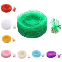 50/100pcs Organza Round Gift Bags, 26cm Diameter, Flower Shaped After Tied, Suitable For Christmas Gift Packaging, Halloween Candy Bags, Wedding Party Favors, Jewelry Packaging, Drawstring Design For Easy Use. 100pcs White Organza Gift Bags, 26cm Diameter, Flower Shaped After Tied Only Selling The Packaging Bags, Not Including Other Products In The Photo, The Photo Is The Actual Product Shot, Handmade With Minor Size Variations, Christmas