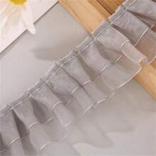 5m Double-Layered Chiffon With 4cm Ruched Lace Edge, DIY Clothing & Home Textile Decorative Trim - Multicolor - View 15
