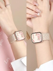 Braided Stretchy Solo Loop Compatible With Apple Watch Band Ultra 49mm 45mm 44mm 46mm 42mm 41mm 40mm 38mm Men Women, Soft Nylon Elastic Braided Wristbands Bands Strap Replacement Compatible With IWatch Ultra 2 3, Series 11/10/9/8/7/6/5/4/3/2/1 SE As A Gift For Students Returning To School - Starlight With Colorful Dots - View 7