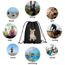 1pc Customized Personalized Drawstring Backpack, Custom Photo Exclusive Travel Bag, Lightweight Cinch Backpack Suitable For Sports, Daily Use, Gym, Swimming, Fitness, After-School Club