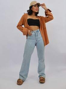 Heleny Linen Long Sleeve Shirt - Brown - View 3