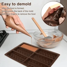 1pc 6-Cavity Rectangular Chocolate Mold Waffle Cookie Baking Cake DIY Decor Tool - Brown - View 3